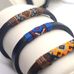 Adjustable Unisex Leather Handmade Bracelet